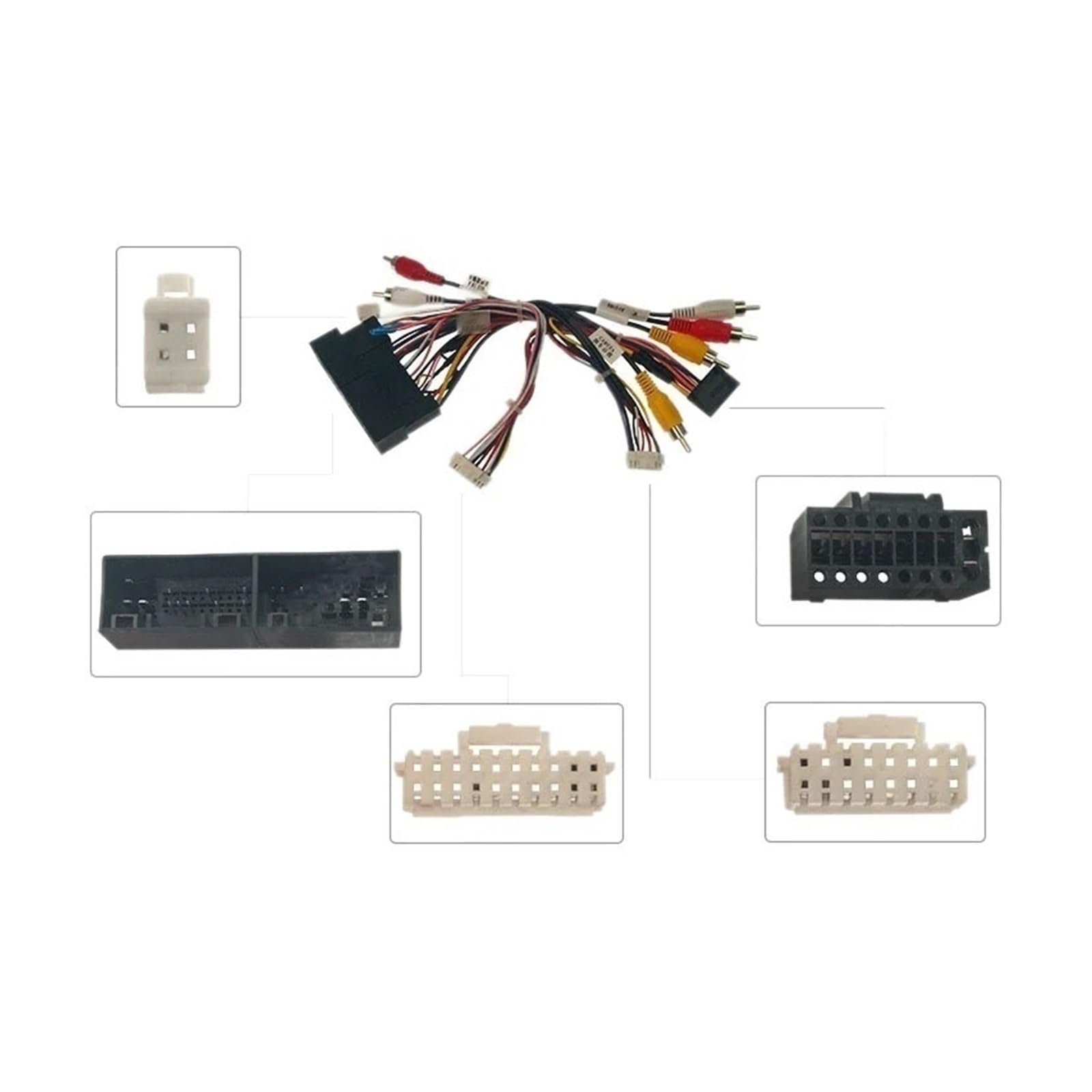 Compatibile con Hyundai IX35 Sonata 8 Santafe Kia K3 Cablaggio Car Audio 16PIN Lettore DVD Adattatore di alimentazione Calbe con 2 scatole(With amplifier)