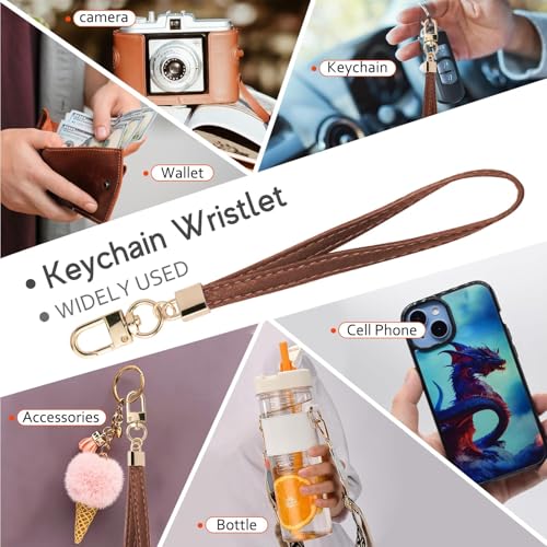 Image of KNGITRYI Small Wristlet Wallets for Women RFID Credit Card Holder Wallet Keychain Wristlet Wallet Credit Card Wallets for Women (Chocolate Brown)