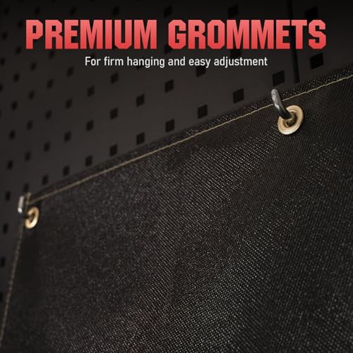 Image of YESWELDER Heavy Duty Silicone Coating Fiberglass Welding Blanket, 2 Pack 4 x 6ft Fireproof Insulation Blanket, 1 /3 inch(8mm) Thickened Weld Cover with Grommets, Thermal Resistant Welding Curtain Mat Grill