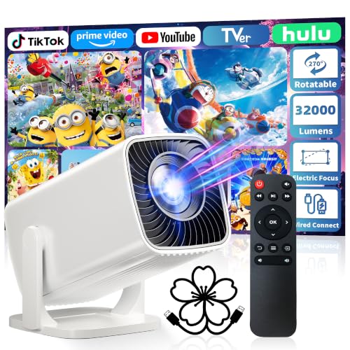 Image of Mini Projector, 4K Portable Projector and Full HD 1080P Support, 270 Rotation Projector for Outdoor