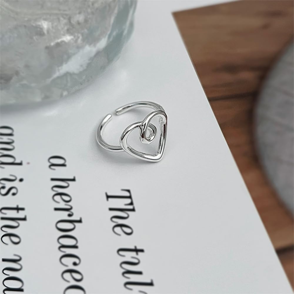 OIDIMS Minimalist Heart Rings for Women Simple Love Knot Infinity Wedding Band Stackable Promise Love Engagement Anniversary Statement Ring Dainty Comfort Fit Finger Jewelry for Girlfriend Wife - Image 5