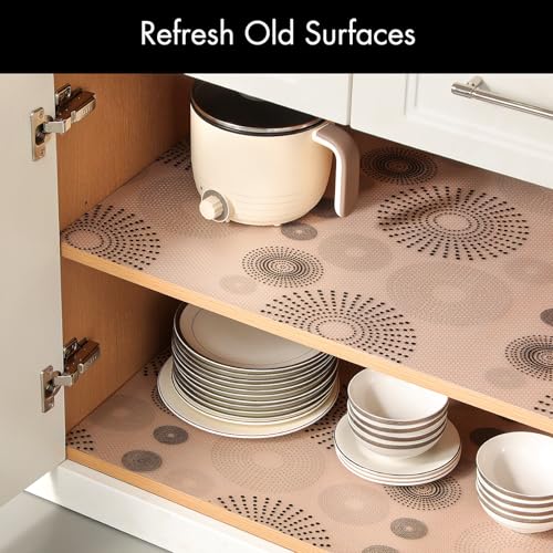 Image of Cooyes Shelf Liner - Premium Cabinet Liner for Kitchen - Non-Slip Shelf Liners for Kitchen Cabinets - Waterproof Shelf Liner with Modern Pattern - Durable EVA Cabinet Liners for Shelves