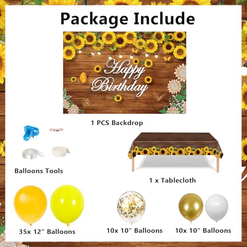Tsvate SET-SUNFLOWER-TABLE-D Sunflower Party Decorations, Tsvate Sunflower Birthday Decorations, Sunflower Tablecloth thumb #3