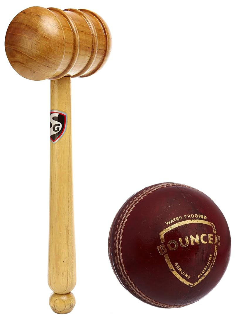 SG Bouncer Leather Ball (Red), Standard Size Wooden Mallet - Cricket (B0C99LRQGP) Amazon Price History, Amazon Price Tracker
