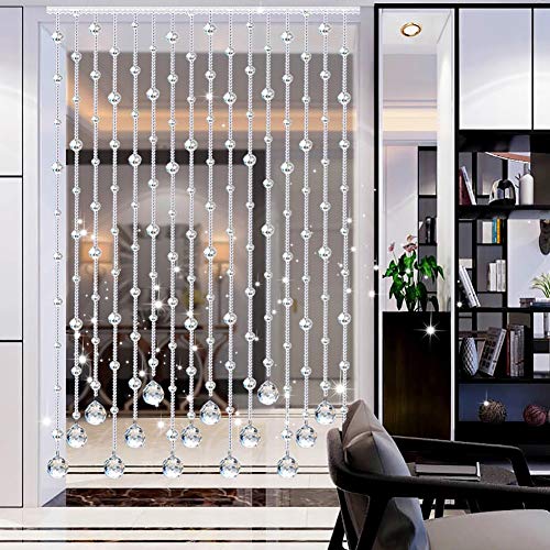 Rideau de perles de cristal moderne cloison décoration salon 60x180 - 2