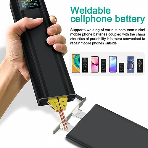 Docreate Soldador a ponto, máquina de solda a ponto portátil recarregável para bateria 18650, soldag