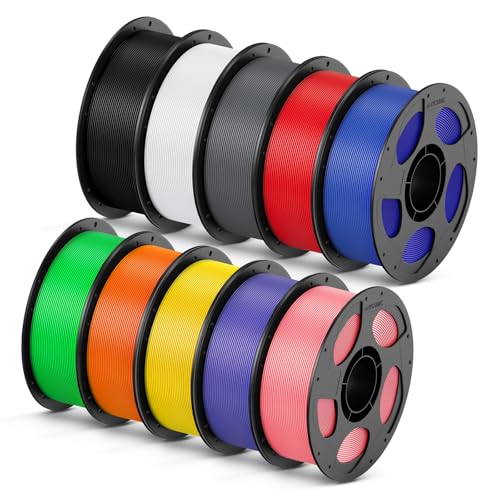 Image of ANYCUBIC High Speed 3D Printer Filament 1.75mm Bundle, 10KG Pearl Black+Bright White+Texture Grey+Bright Red+Dazzling Blue+Classic Green+Vibrant Orange+Vibrant Yellow+Purple Opulence+Strawberry Pink