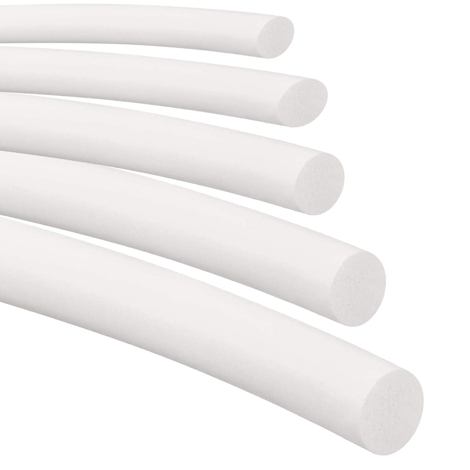 Stubotar Silicone Foam Seal Strip Dia 12mm x 5M Long, Round Solid Sponge White Strip Soft Durable for DIY, Seal, Foam Tubing