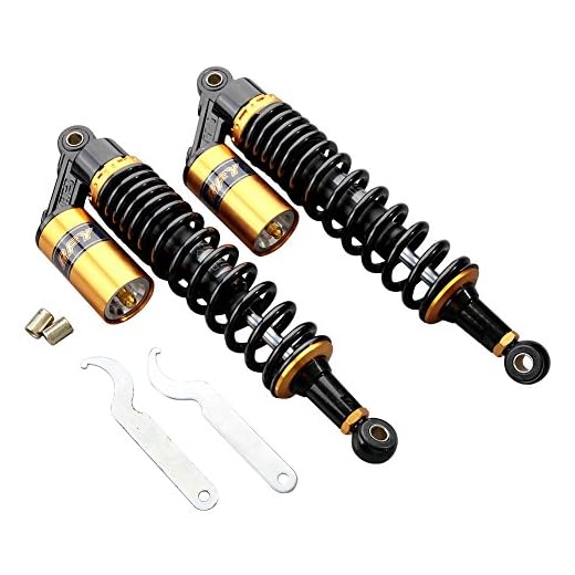 Tencasi 320mm 12 5/8" Ajuste universal ajustable agujero redondo 7mm spring RFY amortiguador para motocicleta, Dirt bike, Gokart, ATV, Quad