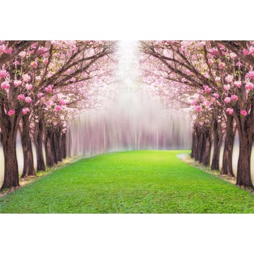 Leowefowa 10x7ft Cherry Blossom Backdrop Enchanted Garden Backdrops for Photography
