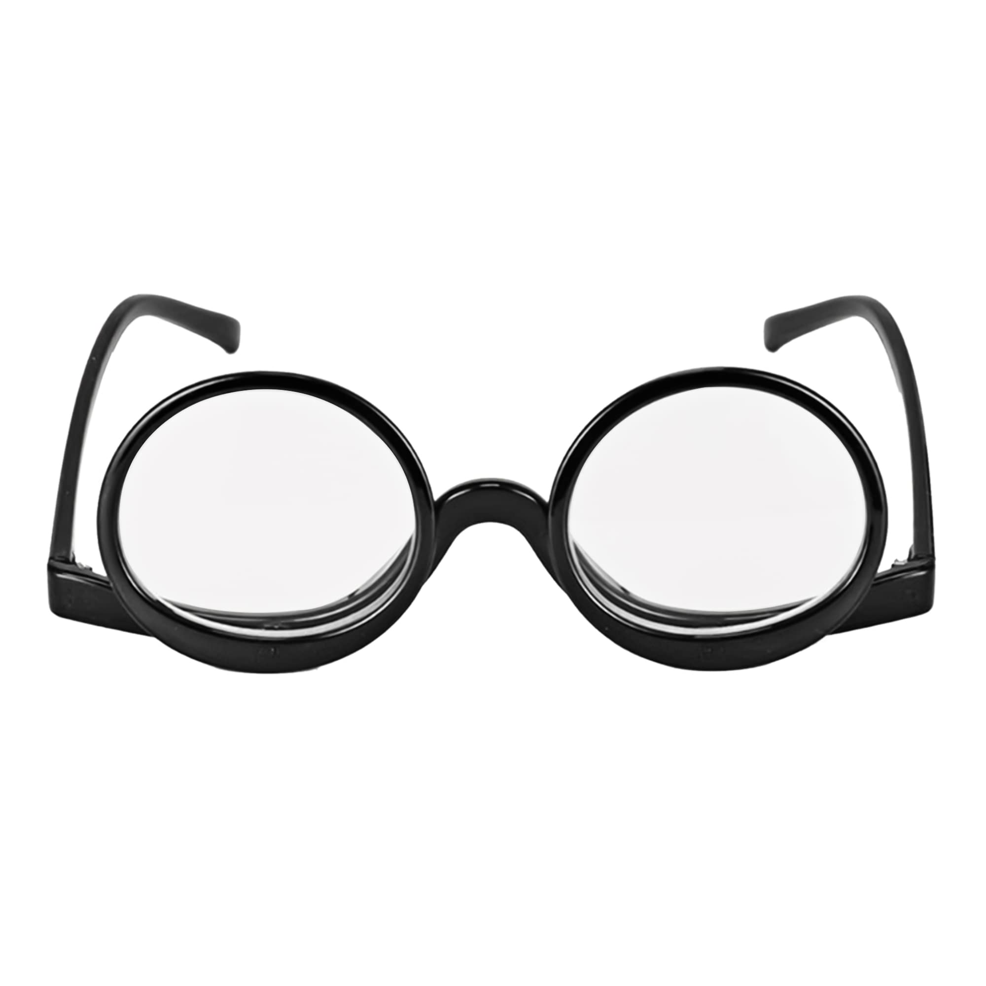 Millya Women Rotatable Make-Up Magnifying Glasses Flip Up Spectacle Lense Eyeglasses for Reading (Double Lens + Black, +3)