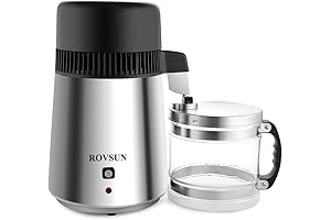 ROVSUN 1.1 Gallon Countertop Water Distiller Pure Water Machine Maker Distillers with Glass Container