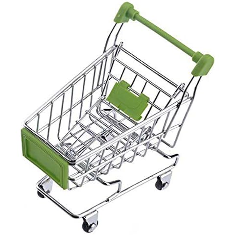 Cestval Novelty Mini Shopping Cart Kids Trolley Simulation Supermarket Trolley Desktop Decoration (1Pcs) Cover