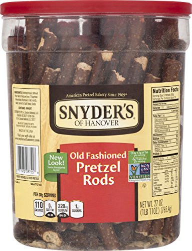 Snyder's of Hanover Pretzel Rods, Old Fashioned, 27 Ounce Canister
