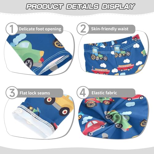 ALAZA Girls' Leggings Children's Yoga Pants Skinny Printed Dance Cute Truck Cartoon Comfortable 4T2