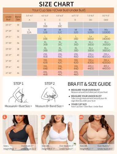 Image of PoseFree Jelly Bras for Women No Underwire, Supportive Wireless Comfort Bra, Full Coverage Back Smoothing Bra