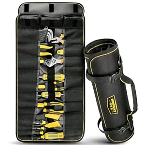 WINHUNT Bag Tool Organizers, 25 Pockets Tools Bag 68x36cm, Heavy Duty Roll Up Tool Bag Organizer, Gifts for Dad Tool Roll Organizer For Mechanic, Craftsmen, Electricians, Gardeners