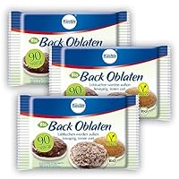 Küchle runde Back Oblaten Bio Vegan 90mm 26g pro Packung 3er Pack Esspapier zum Backen von Makronen & Lebkuchen