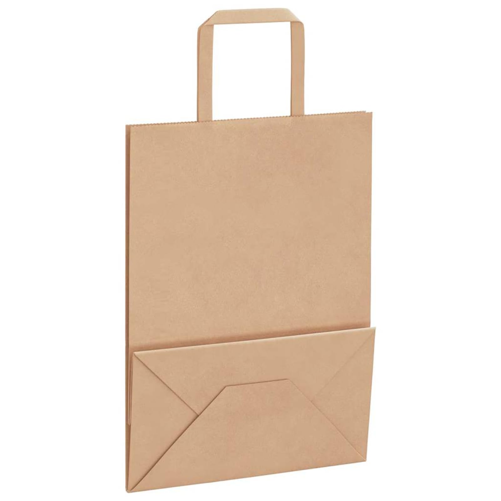Fecpoo Papierowe torby transportowe 250 sztuk – brązowe, 21 x 11 x 28 cm, z papieru typu kraft nadającego się do recyklingu (80 g/m²), ze stabilnymi papierowymi uchwytami linowymi, idealne do