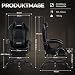 Nexthra Gaming Stuhl Ergonomisch mit Fußstütze, Gepolsterter Gamer Stuhl bis 180 kg, 150° Verstellbare Rückenlehne, Komfortabler Gamingstuhl Bürostuhl für Gaming und Büro, Schwarz