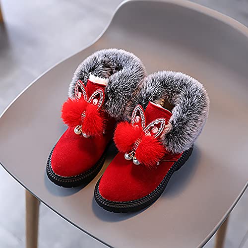Solid Color Boots for 1 to 7 Years Kids Baby Girls Warm And Soft Shoe Shoes Fashion Hairball Cotton Boots Snow4
