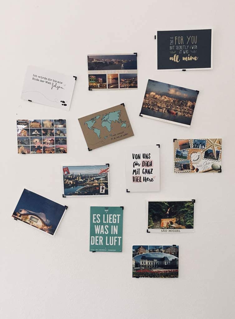 FotoGAEKKO Foto aufhänger ohne bohren Selbstklebend 16 Stück - Postkarten Klebeecken zum Aufhängen und Wand Kleben - Klebepads Postkartenhalter Wand - Fotowand & Fotocollage, Weiß - Einzelprodukt