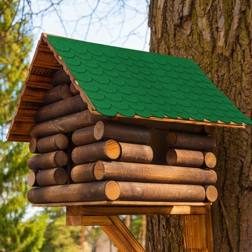 Dachpappe für Vogelhaus 32pcs Dachpappe für Vogelhaus, Selbstklebend Dachpappe, Wasserdicht Dachpappe Selbstklebend, für Nistkasten Hasenstall Insektenhotel (Grün)