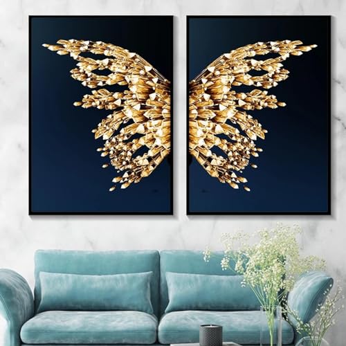 Affiche toile ailes papillon haut de gamme avec cadre interne