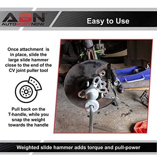 Image of ABN Slide Hammer Puller Set - 5 lb Slide Hammer Axle and Hub Puller and Dent Remover Unit Auto Body Hammer Tool