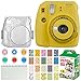 Fujifilm Instax Mini 9 Instant Camera + Fujifilm Instax Mini Twin Pack Instant Film (20 Exposures) + Glitter Hard Case + Colored Filters + Album (White) + Sticker Frames Nature Package (Yellow)