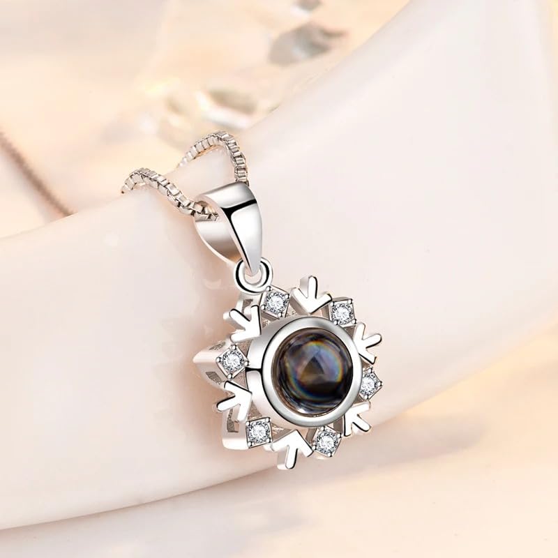 Collier en argent sterling 925 pendentif médaillon de projection - 7