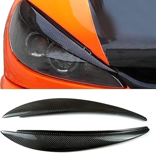 YETFDGH Headlight Eyebrows for Peugeot 206 2006 2007 2008 2009 2010,Car Headlight Eyebrow Cover Trim Head Light Lamp Sticker Eyelids Trim Cover（1 pair）