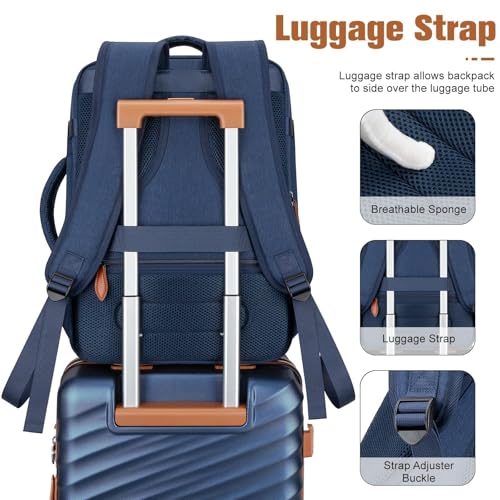3 Piece Luggage Set with Travel Backpack, 20” PC Hardside Suitcase with Spinner Wheels, Flight Approved Carry On Luggage with YKK Zippers & TSA Lock image 6
