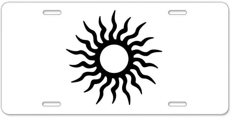CafePress - Tribal Sun Icon Aluminum License Plate - Aluminum License Plate, Front License Plate, Vanity Tag