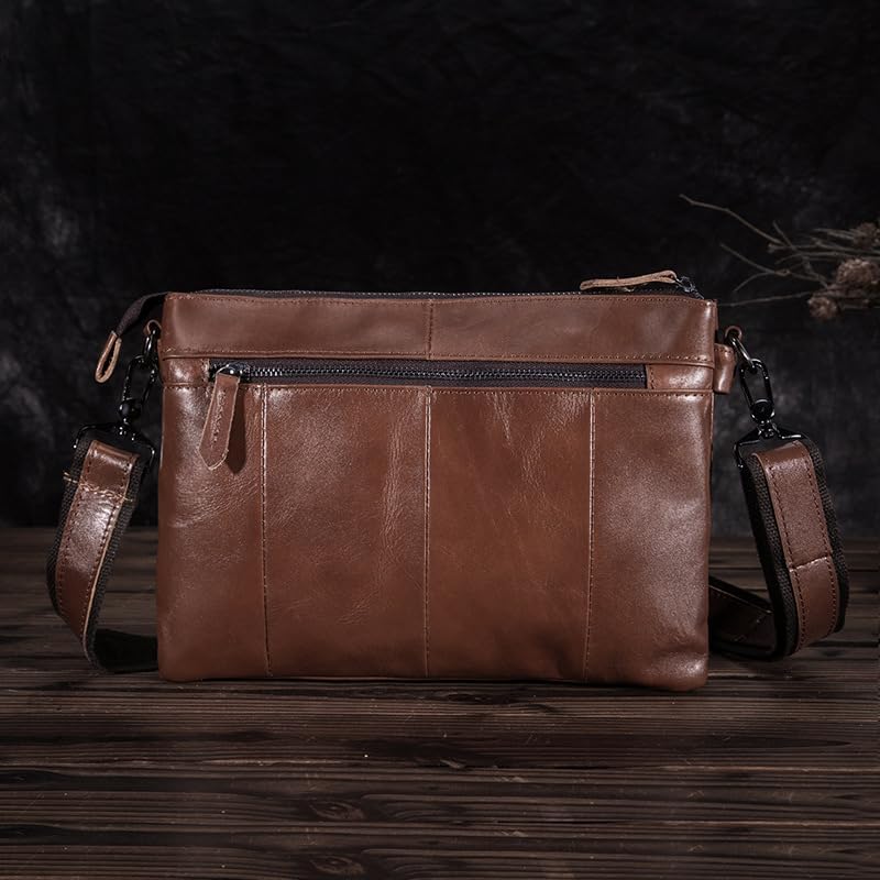 Genuine Leather Laptop Bag for Men Business Briefcase Messenger Shoulder Bag Crossbody Work Office Handbag Vintage