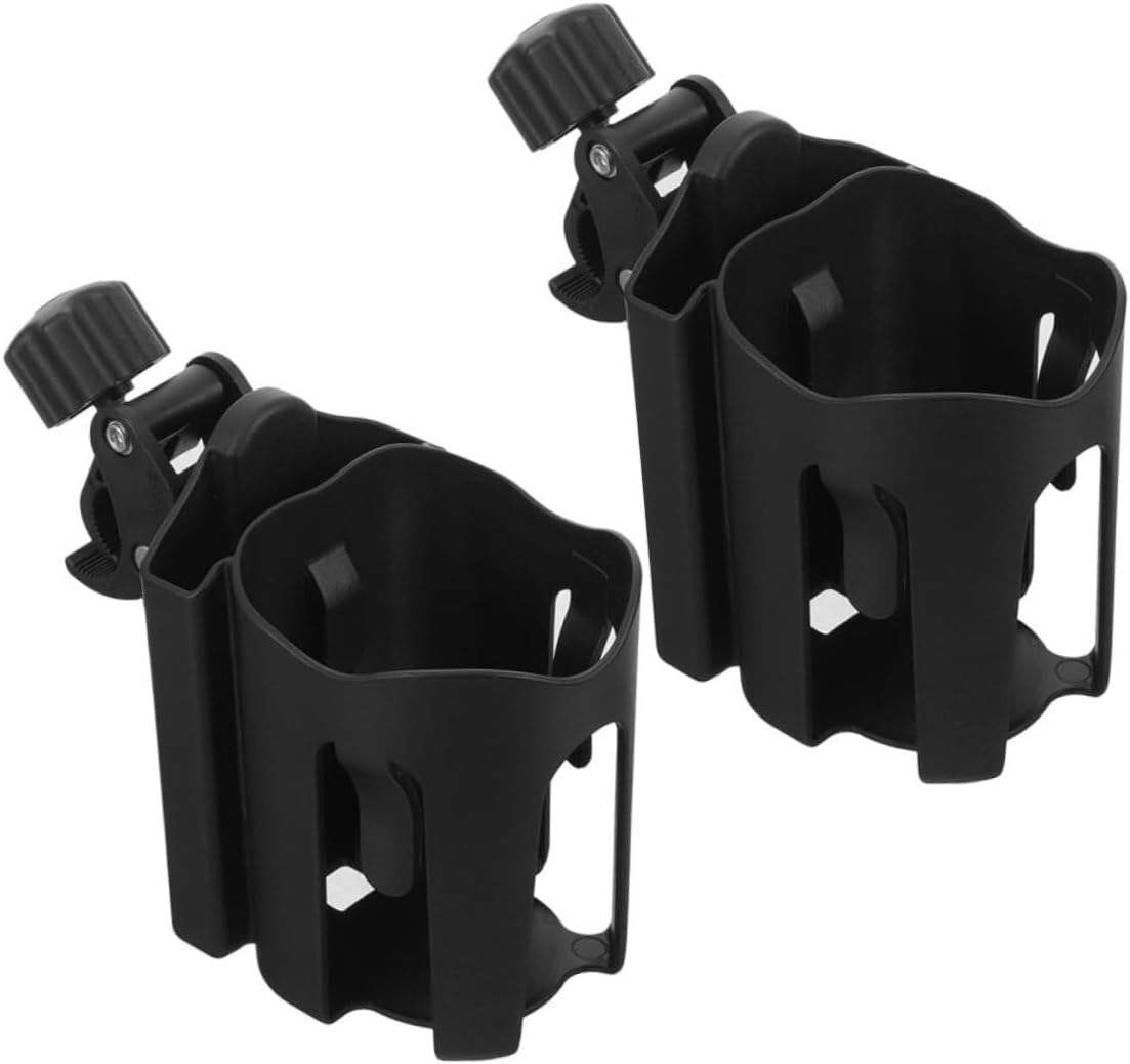 Milisten 2pcs Adjustable Cup Holder for Strollers Wheelchairs and Drink Holder Mobile Phone Support for Adults and Seniors