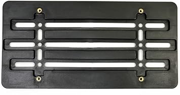 License Plate Holder Bracket for All Flat Bumpers Universal Tag Mount Set for Cars, SUV, Truck, Golf Carts ABS Plastic Plate Holder with Mounting Kit Hardware US, Canada Standard