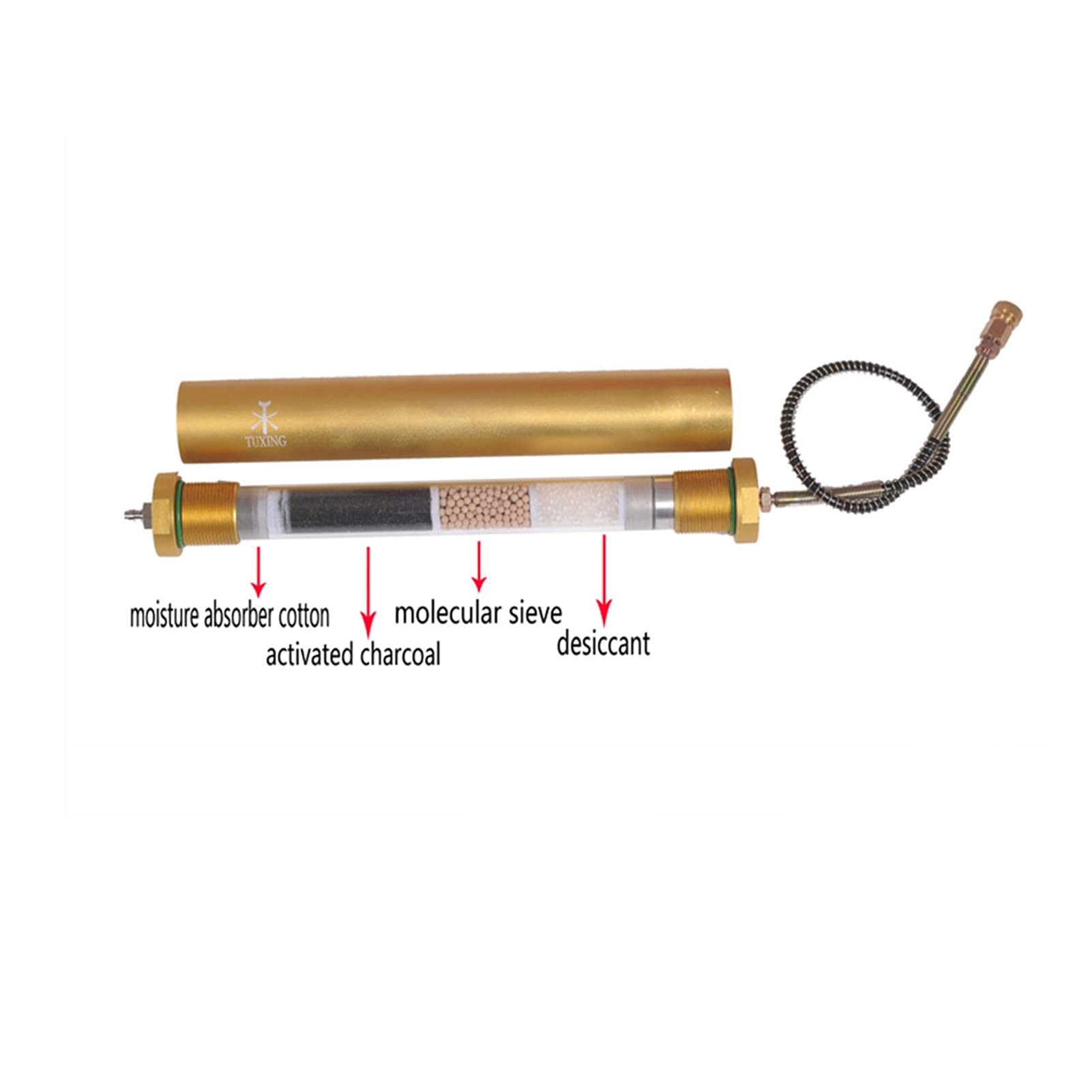 4500PSI PCP Filtro Olio Acqua Separatore Alta Pressione Aria Scuba Attrezzatura di Immersione Diving 300Bar 30MPa L350mm OD49mm ID36mm Strumenti Fai da Te