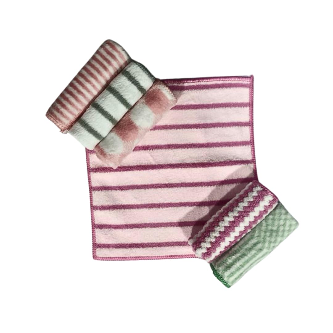 Microfiber Cleaning Cloth for Laptop Screen Phone for Washing Towel (Random Designs & Color) (25 x 25 CM) Pack of 6-picture-26