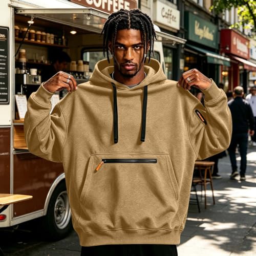 Elneeya Tactical Hoodie for Men Oversized Work Out Casual Fall Sweatshirts - image 2