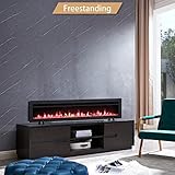 FlameKo Dilton 60"/152cm 3 in 1 Electric Fireplace with Logs, Freestanding, Wall Mounted, Recessed, 9 Colour Flame Effect, Media Wall Compatible, 900W - 1800W Heater, Remote Control - Image 3