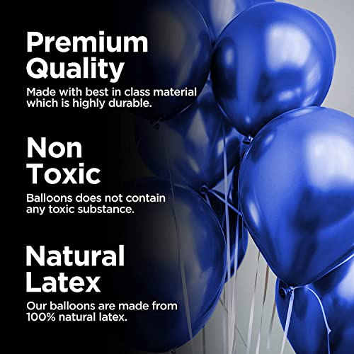 Image of Just Party 25Pcs Lavender & 25Pcs Blue Metallic Chrome Balloons with Shiny Surface For Birthdays /Anniversary /Engagement /Baby Shower /bachelorette Party Decorations (Pack of 50)