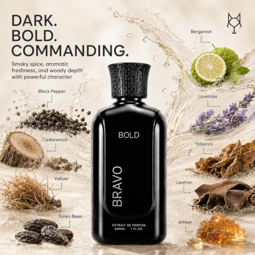 Image of Bravo Bold Extrait De Parfum | Cognac, Toffee & Tonka Bean Notes | Long Lasting Luxury Fragrance | Premium Perfume Spray | 30ml