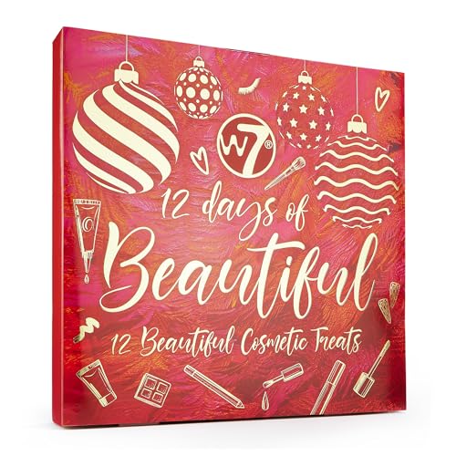 W7 12 Days of Beautiful Advent Calendar 2025-12 Individually Boxed Makeup & Cosmetic Surprises - Cruelty Free, Christmas Stocking Stuffer
