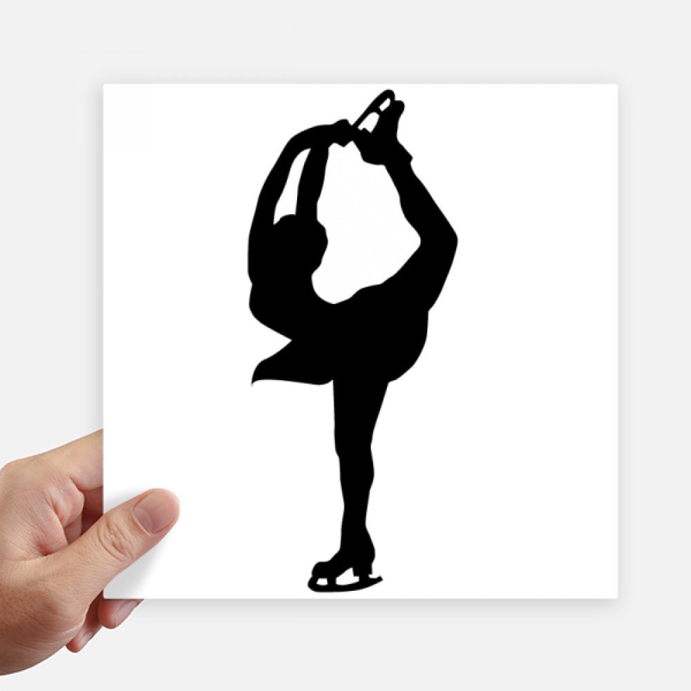 Autocollant patinage silhouette 20cm lot de 4 stickers multicolores
