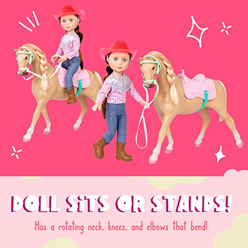 Glitter Girls Jaime Doll & Jumper Horse | 14 Inch Equestrian Doll Wearing Clothes & Boots And Horse With Tan Coat And Pink Saddle - Toys For Girls 3+ Years Old #TOP3
