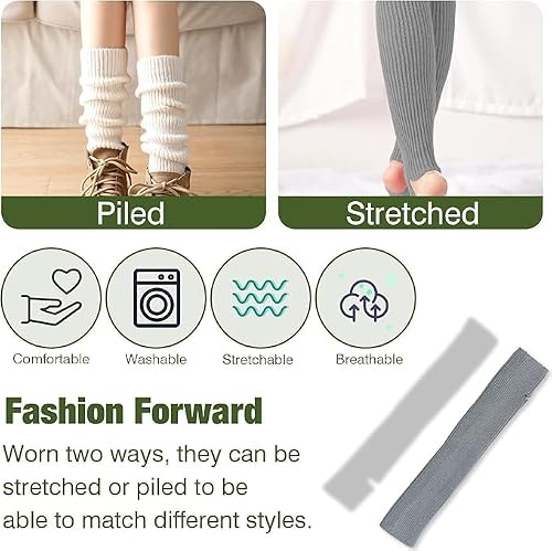 Guojanfon Fashion Yoga Socks for Women Girls Workout Socks Toeless Training Dance Leg Warmers (pink+grey+ White)