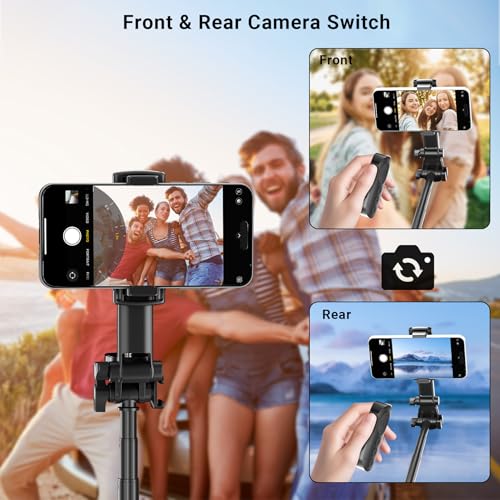 Image of Wireless Camera Remote Control with Zoom for iPhone & Android, Bluetooth Camera Remote Shutter with Front /Rear Camera Switch for Photo & Video, Smartphone Bluetooth Clicker for TikTok.