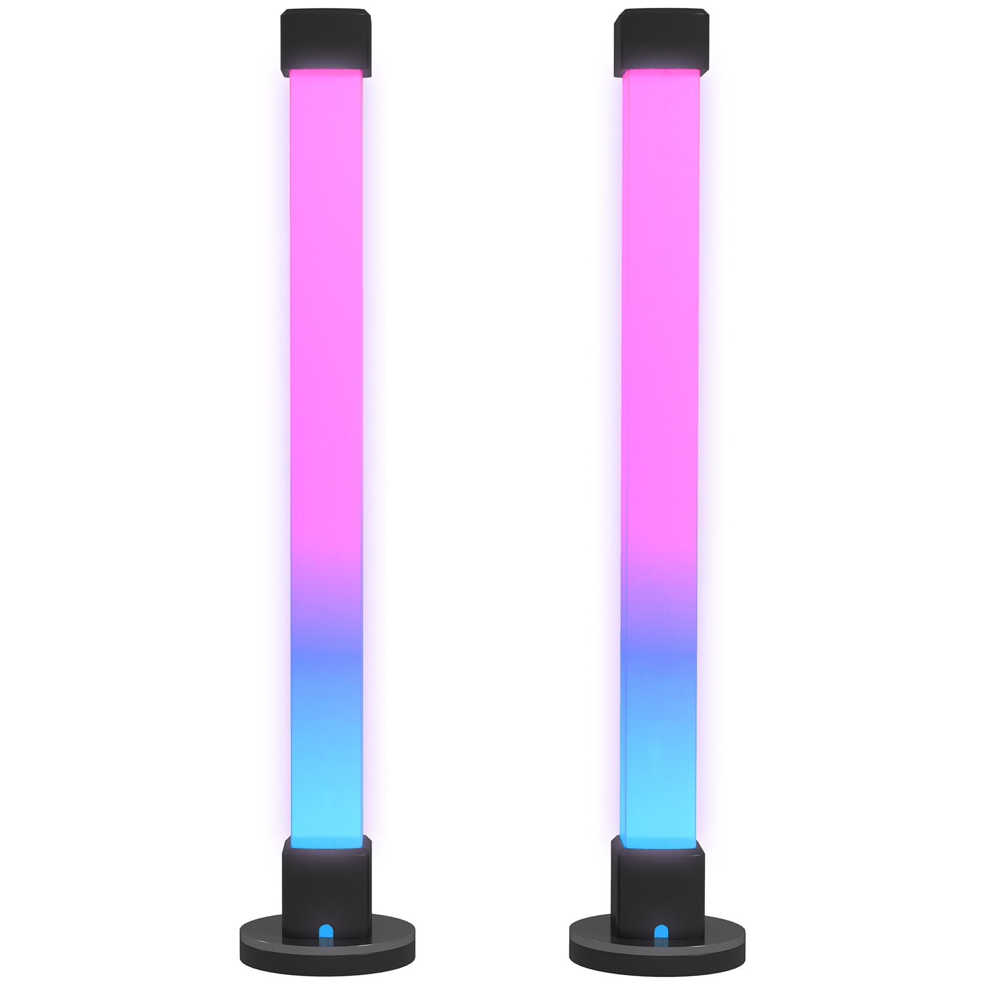HOMCOM Conjunto de Lámparas de Mesa Inteligente Lámparas de Mesa LED con Control Remoto App Bluetooth Sincronización con Música y Temporizador para Salón Sala de Juegos Dormitorio Blanco