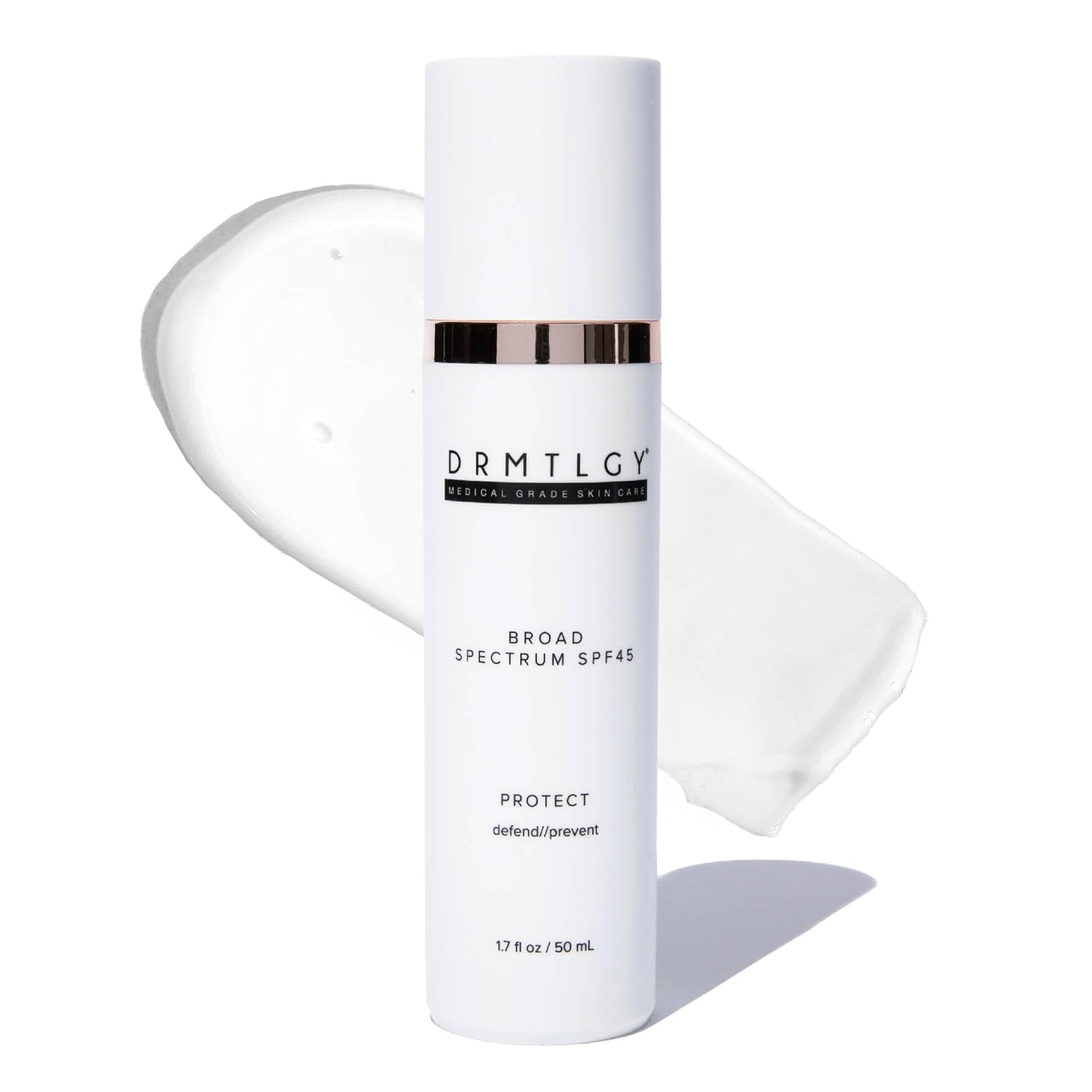 DRMTLGY SmrtSun Broad Spectrum SPF 45 Anti-Aging Sunscreen – Hybrid Zinc Oxide UV Protection with Hyaluronic Acid & Niacinamide – Lightweight, Non-Greasy, Fragrance-Free Face Sunscreen – 1.7 oz